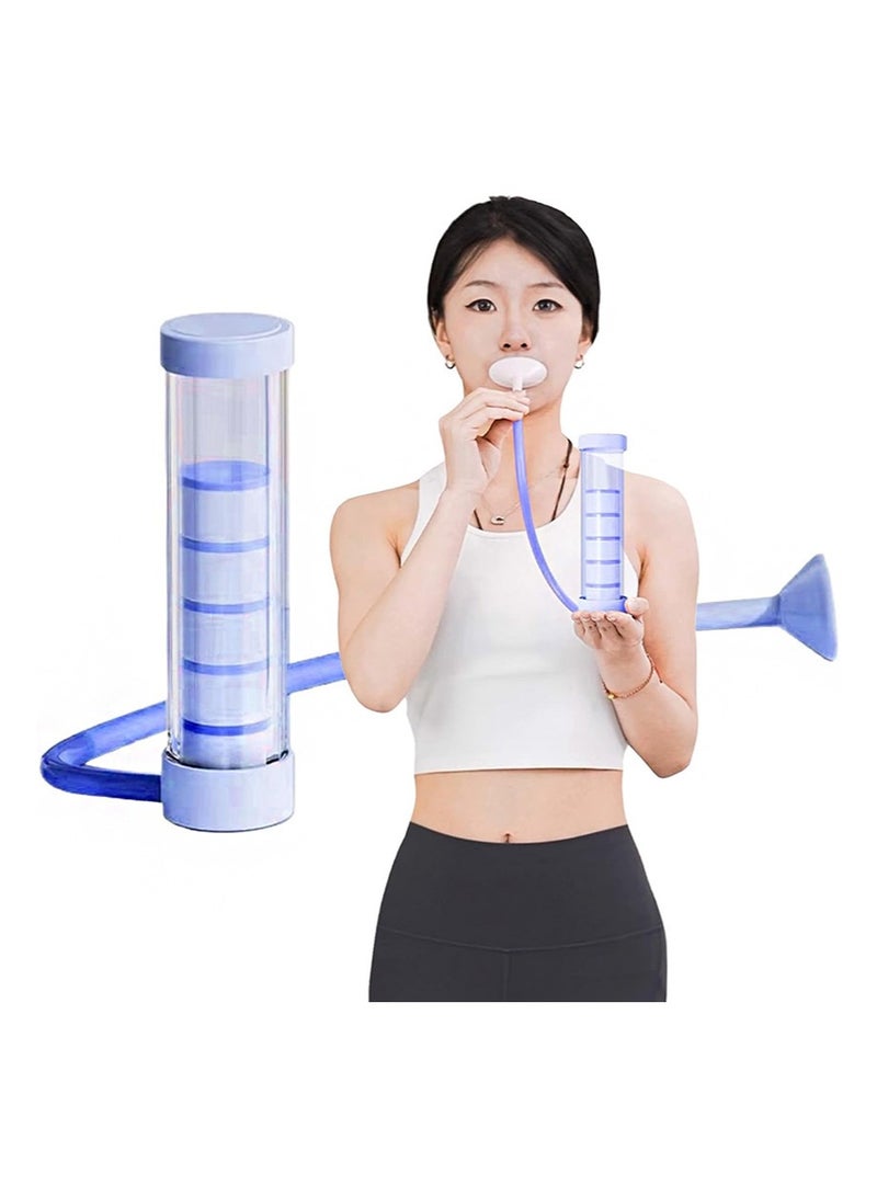 Aikanbo Breathing Exercise Device Washable Home Office Breathing Dumbbell for Lungs Abdominal Exerciser Practical Fitness, Running Yoga Fitness Equipment Gear（Blue） - Image 1