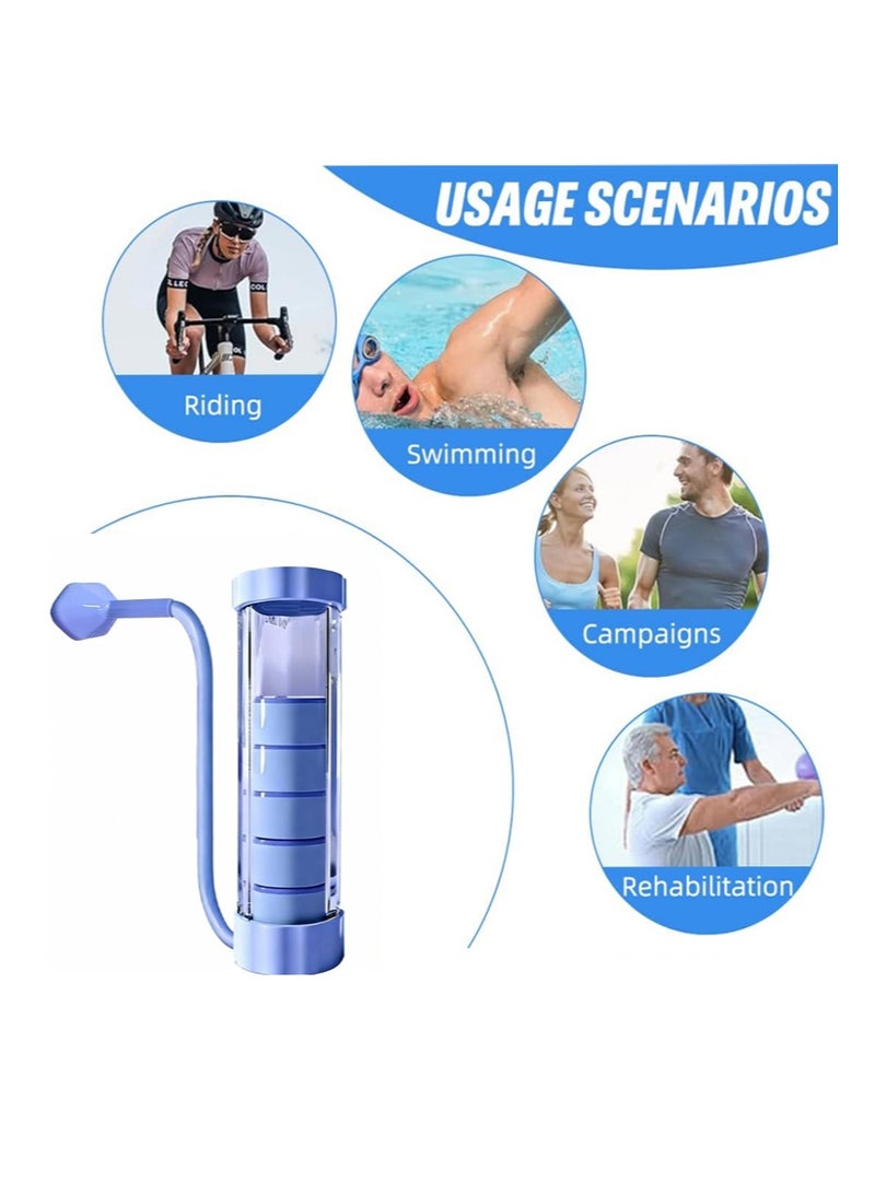 Aikanbo Breathing Exercise Device Washable Home Office Breathing Dumbbell for Lungs Abdominal Exerciser Practical Fitness, Running Yoga Fitness Equipment Gear（Blue） - Image 4