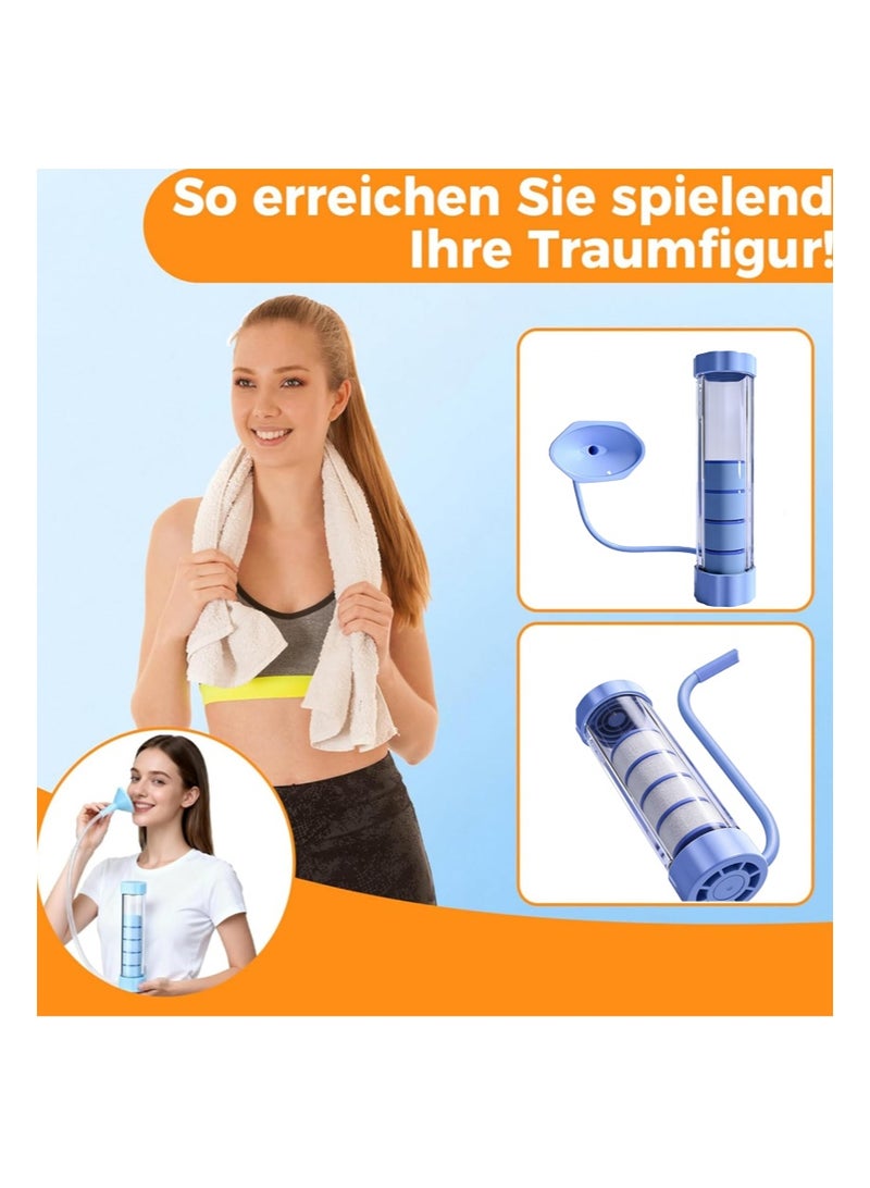 Aikanbo Breathing Exercise Device Washable Home Office Breathing Dumbbell for Lungs Abdominal Exerciser Practical Fitness, Running Yoga Fitness Equipment Gear（Blue） - Image 3