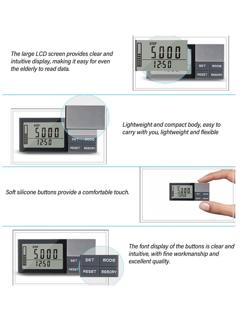 Generic - 3D Step Counter Pedometer with Large Digital Display, Lanyard, Calorie Tracker, 7-Day Memory, Accurately Tracks Steps for Men, Women, Kids, and Seniors. Perfect for Walking! - Image 1