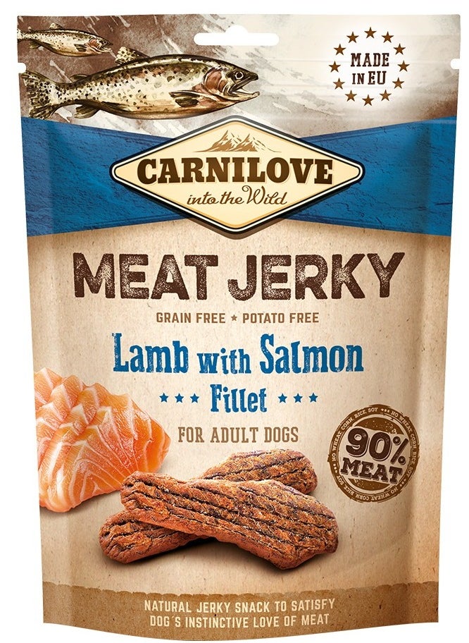 CARNILOVE Carnilove Jerky Snack Lamb with Salmon Fillet 100g 