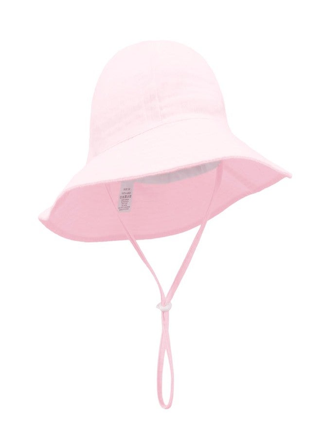 Weradau Baby Girl Sun Hat Toddler Summer Foldable Beach Hats with UPF50+ Sun Protection Wide Brim Baby Bucket Hat Cap 0-12 Months Pink - Image 3
