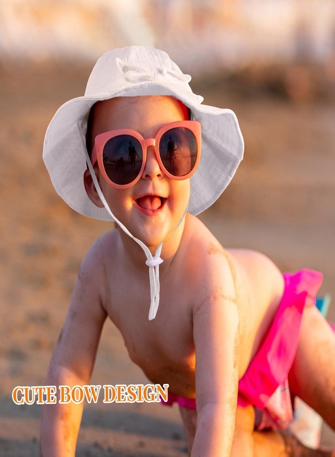 Weradau Baby Girl Sun Hat Toddler Summer Foldable Beach Hats with UPF50+ Sun Protection Wide Brim Baby Bucket Hat Cap 0-12 Months Pink - Image 2