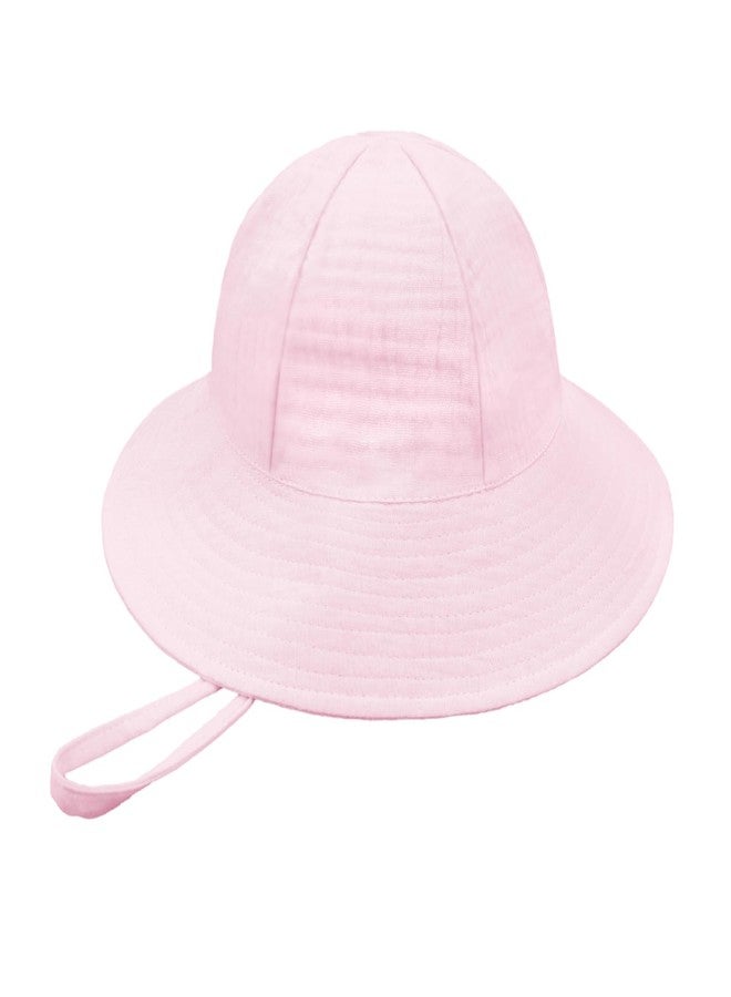Weradau Baby Girl Sun Hat Toddler Summer Foldable Beach Hats with UPF50+ Sun Protection Wide Brim Baby Bucket Hat Cap 0-12 Months Pink - Image 5