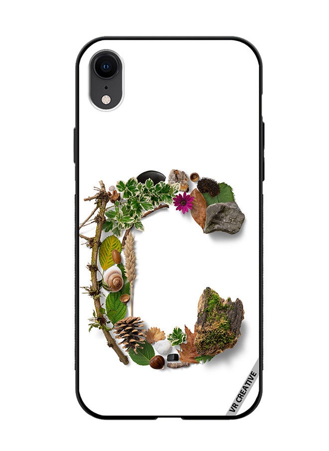 Protective Case Cover For Apple iPhone XR Alphabet C Design Multicolour