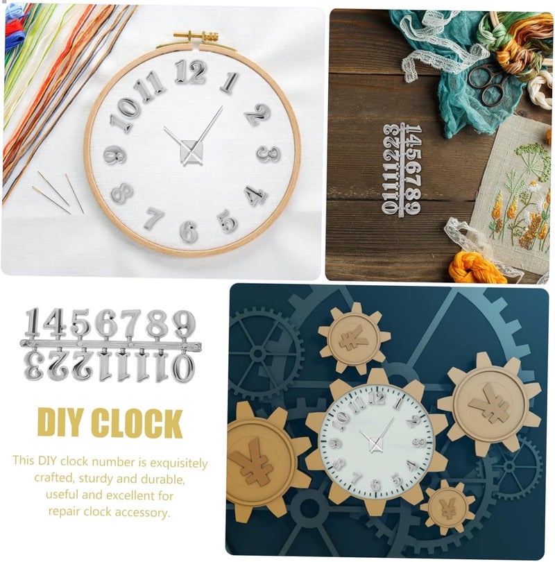 أطقم استبدال أرقام الساعة العربية DIY من ABOOFAN، 5 مجموعات، أرقام فضية لإصلاح ساعة الحائط والديكور، تصميم كلاسيكي مقاوم للبهتان للتعليق المنزلي - Image 3