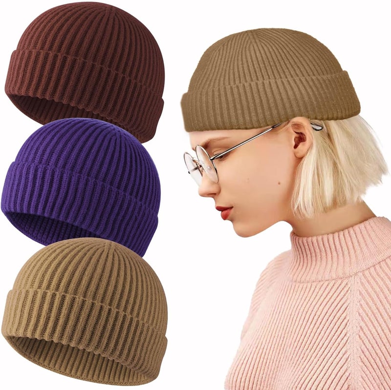 Roybens Swag Wool Knit Cuff Short Fisherman Beanie for Men Women, Winter Warm Hats - Image 1