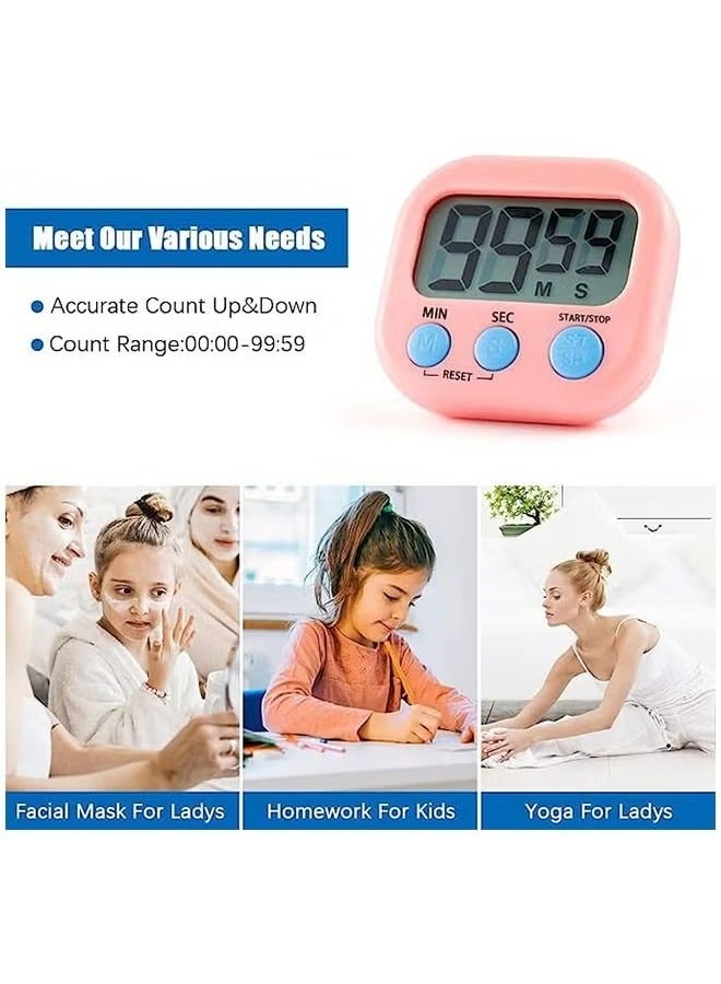 2-pack LCD digital kitchen countdown magnetic timer suitable for various occasions white and pink  - Image 4