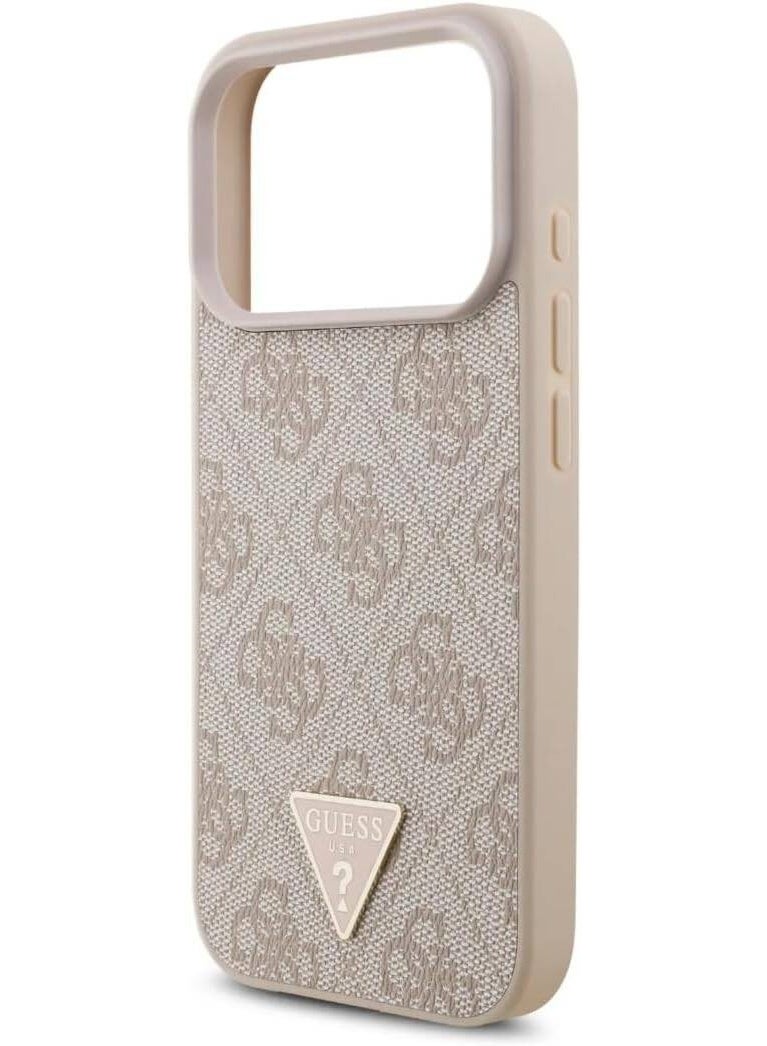 Guess MagSafe 4G PU Leather Case with Triangle Logo and strap for iPhone 17 Pro max - Pink - Image 3