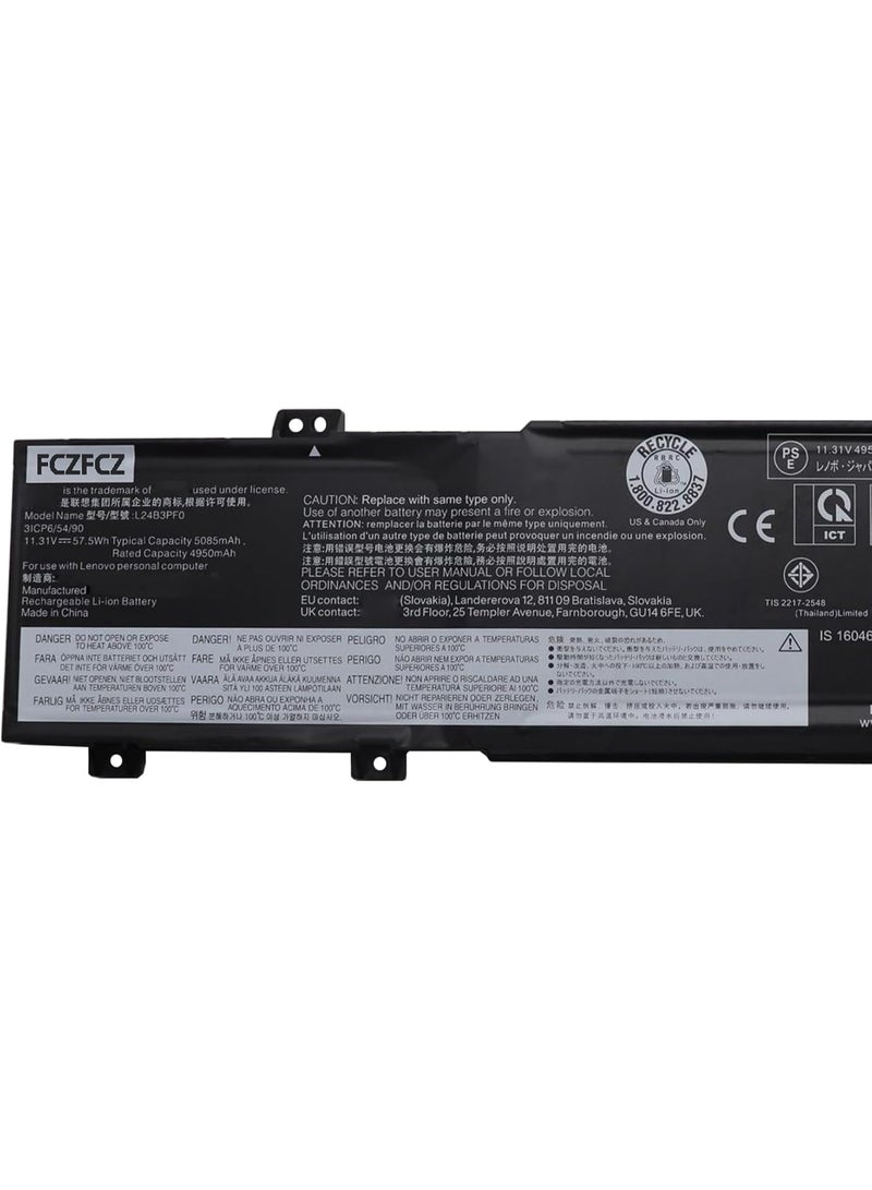 Terabyte بطارية لابتوب L24B3PF0 57.5Wh 5085mAh بديل ل Lenovo LOQ 15IAX9E 83LK / IdeaPad Slim 3-14ITN9 83L6 3-15ITN9 83L7 سلسلة 5B11Q32531 L24D3PF0 L24M3PF0 11.31V 3 خلايا - Image 2