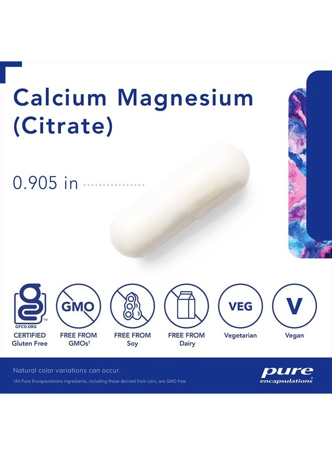 Pure Encapsulations - Calcium Magnesium (Citrate) - 240 g Calcium & 240 g Magnesium - Bone Health Support - Non-GMO & Vegan - 180 Capsules - Image 1