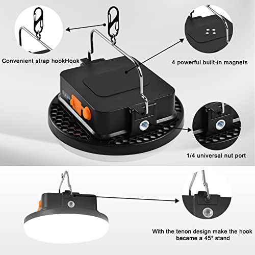 IODOO 10000mAh 30W Rechargeable Camping Light with Remote 2500LM 2700/4000/6500K LED Camping Lantern Portable Camping Light IP65 Waterproof Tent Light Power Failure Emergency Survival Kits - Image 3