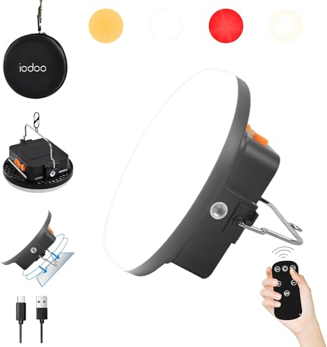 IODOO 10000mAh 30W Rechargeable Camping Light with Remote 2500LM 2700/4000/6500K LED Camping Lantern Portable Camping Light IP65 Waterproof Tent Light Power Failure Emergency Survival Kits - Image 1