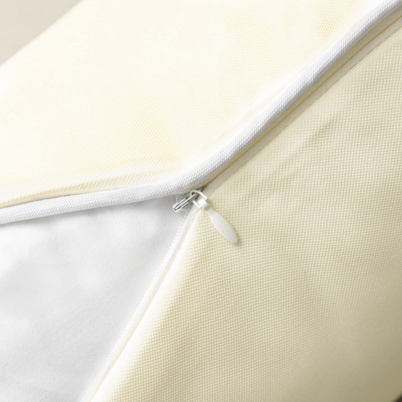 Phantoscope Pack of 2 Outdoor Waterproof Solid Throw Decorative Pillow Cover Decorative Square Outdoor Pillows Cushion Case Patio Pillows for Couch Tent Sunbrella (20''x20'', Cream Cheese) - Image 3