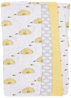 hudson baby Hudson Baby Unisex Baby Cotton Flannel Burp Cloths, Bee, One Size  - Image 2