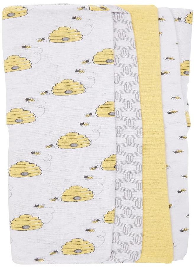 hudson baby - Hudson Baby Unisex Baby Cotton Flannel Burp Cloths, Bee, One Size - Image 1