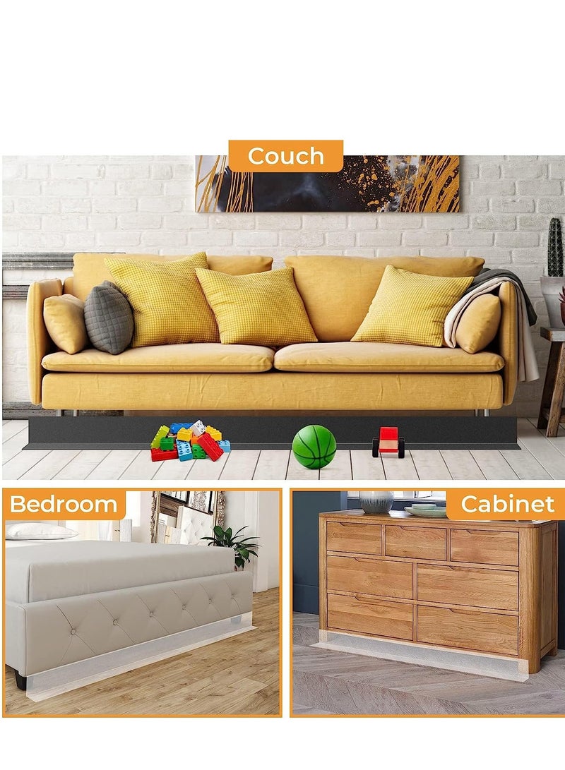 SYOSI 118" Cuttable Under Couch Bed Blocker Toy Blockers for Pets Stop Things from Going Sofa and Other Furniture Hard Surface Floors Only (Black) - Image 4