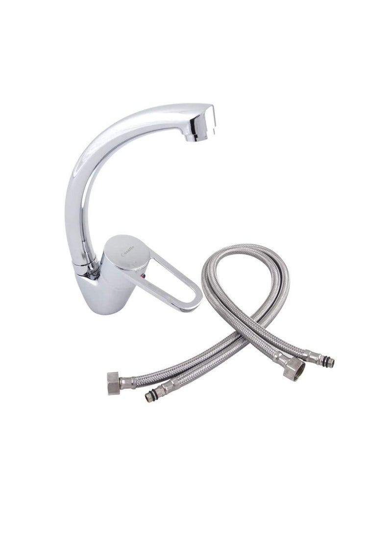 Conflo Chrome Plate (CP) Sink Mixer with 360 Rotating Kitchen Faucet High Spout Designed for Cold & Hot Water – CF2243 - Image 3