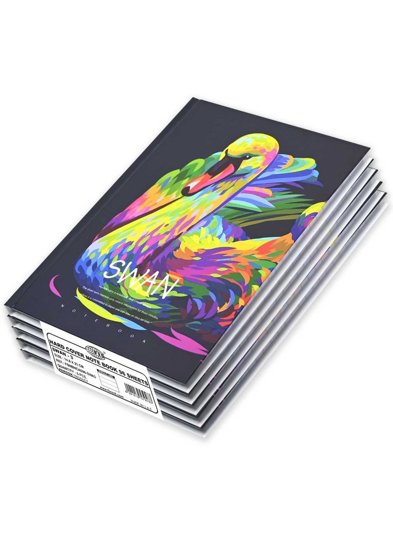 FIS 5 قطع دفتر ملاحظات غلاف صلب 96 ورقة تصميم البجعة A5 - Image 1