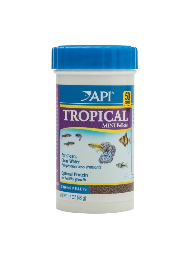 API Mini Pellets Tropical Fish Food, 1.7 OZ - Image 1