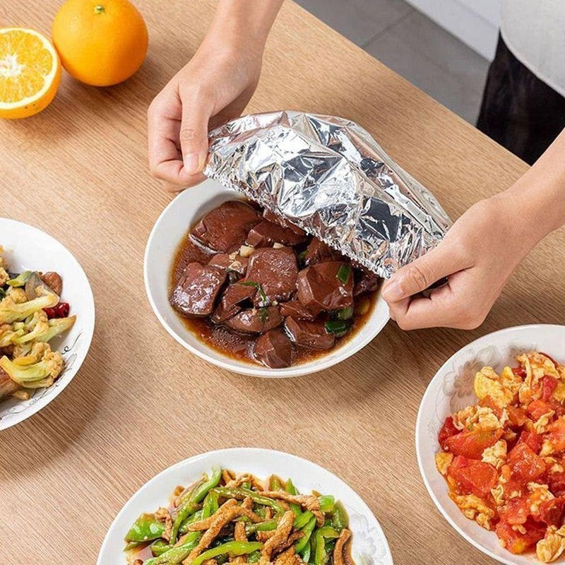 Premium Aluminum Foil Food Storage Covers Pack, Reusable Heat-Resistant Insulated Pouches, Leak-Proof Meal Covers for Kitchen, Picnic, Takeaway (50 Pieces) - Image 1