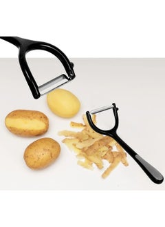 Black metal potato and vegetable peeler