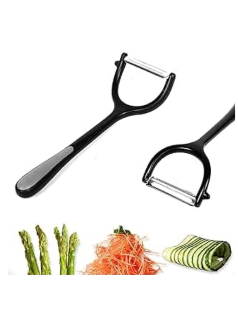 Generic - Black metal potato and vegetable peeler - Image 1