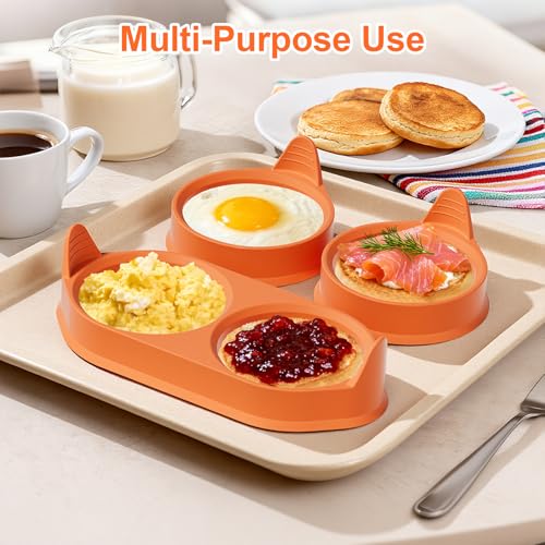 LYNG Silicone Egg Rings for Cooking, 4 Pack Egg Molds with Leak-Proof Design, Non-Stick BPA Free Egg Cooker Rings, Heat Resistant up to 500°F, Dishwasher Safe Grey - Image 4
