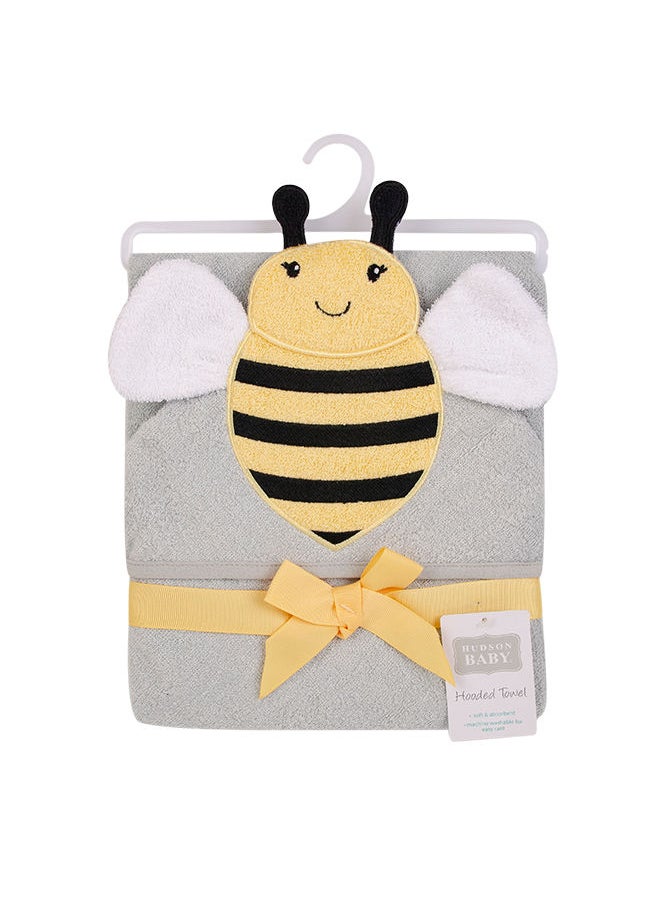 hudson baby Animal Hooded Towel Woven Terry - Bee  - Image 2