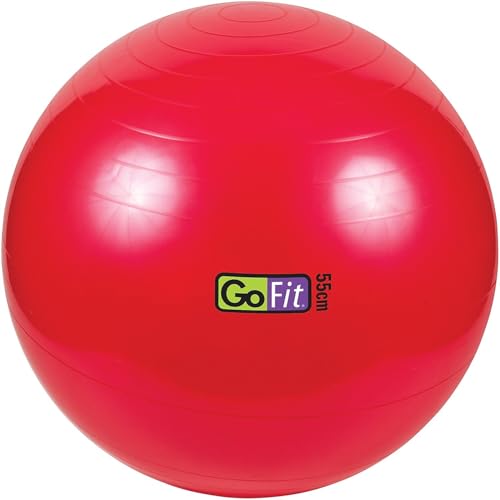 GoFit GF55BALL Red Exercise Ball w/Pump, 21.6 (GF-55BALL) - Image 3