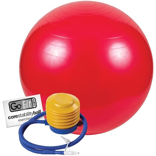 GoFit GF55BALL Red Exercise Ball w/Pump, 21.6 (GF-55BALL) - Image 2