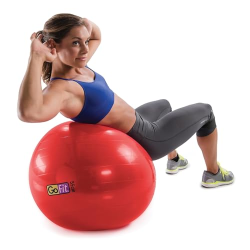 GoFit GF55BALL Red Exercise Ball w/Pump, 21.6 (GF-55BALL) - Image 5