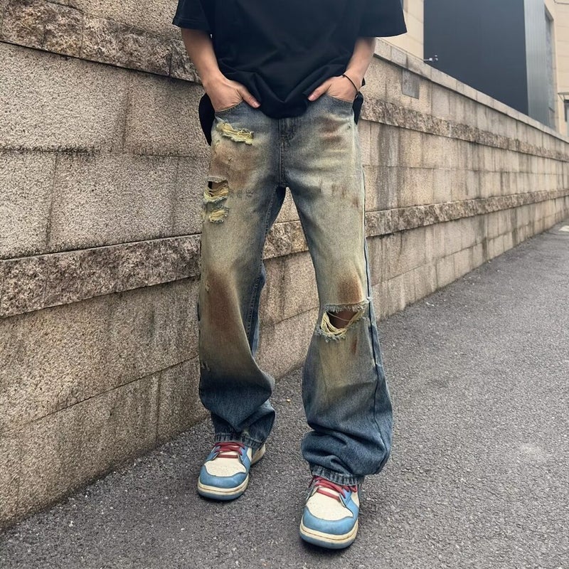 Unisex Classic Denim Jeans Loose Fit Daily Outdoor Wear - Image 2