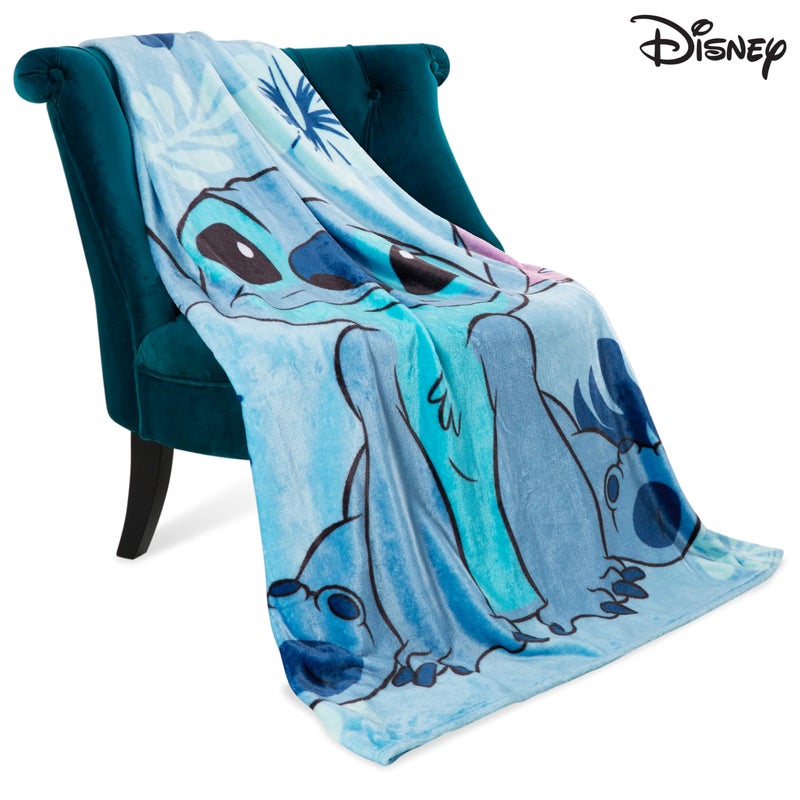 Disney Disney Stitch Fleece Blanket Super Soft Blanket Throw Bed Accessories 150 x 130 Sofa Throw Bed Blankets Baby Yoda Gifts (Light Blue Stitch) - Image 3