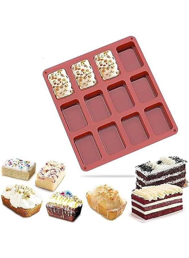 Silicone Mini Loaf Baking Pan for Kids' Sandwich Crusts (Red, 12 Cavities) - Image 2