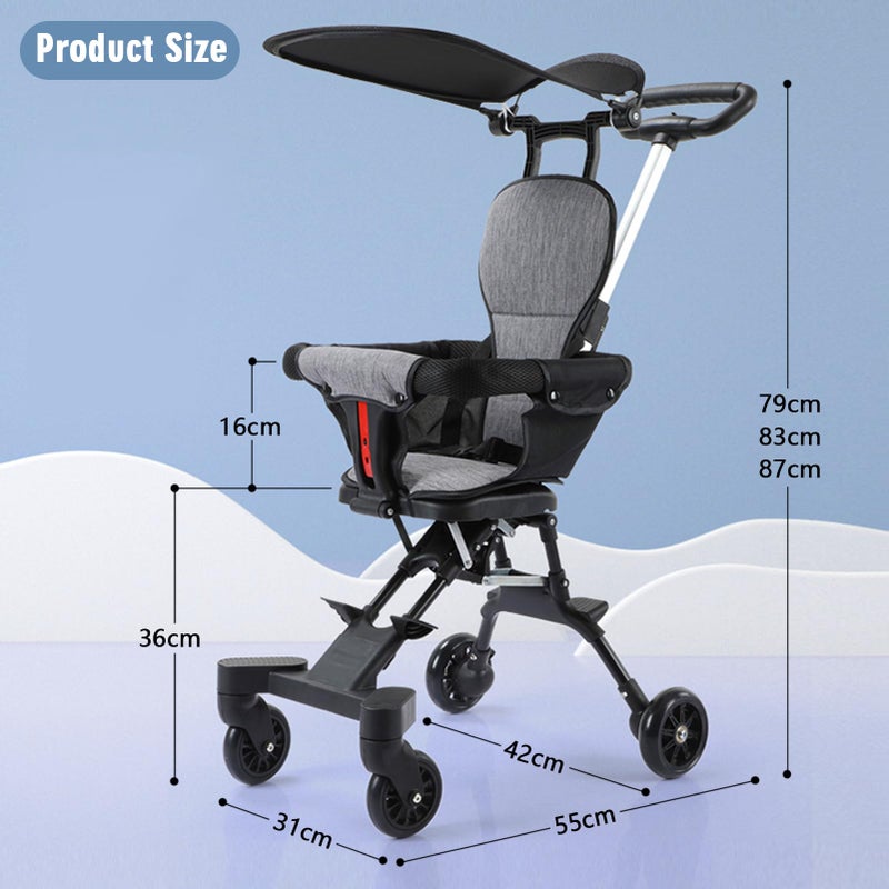 INGUNAR Lightweight Stroller, Convenience Baby Stroller, Lightweight Easy Fold Compact Toddler Stroller and Baby Stroller forTravel, Large Storage Basket, Multi-Position Recline New - Image 4