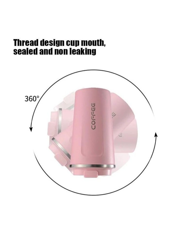 QSHOP - Stainless Steel Double Wall Coffee Mug with Leak-Proof Design and Reusable Tea Flip Lid in Easy-Grip Size for Hot and Cold Drinks - Image 1