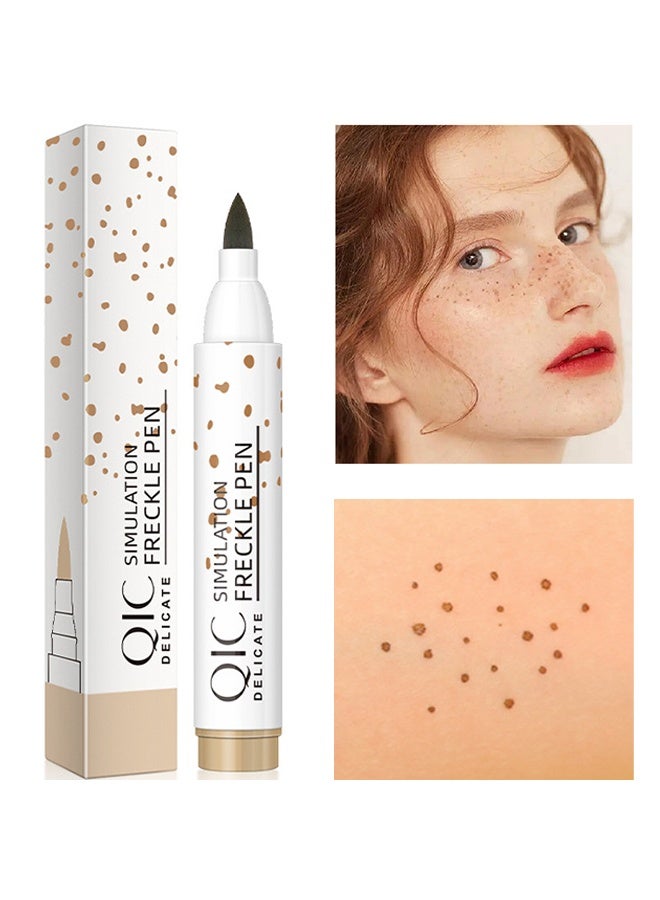 كيو اي سي قلم محاكاة النمش ، قلم رصاص كفاف مزدوج الطرف كراميل بني فاتح قلم رصاص نمش طبيعي سهل التطبيق بدون إزالة المكياج بقلم رصاص مقاوم للماء ومقاوم للعرق مكياج 1 # كراميل لايت برووم - Image 1