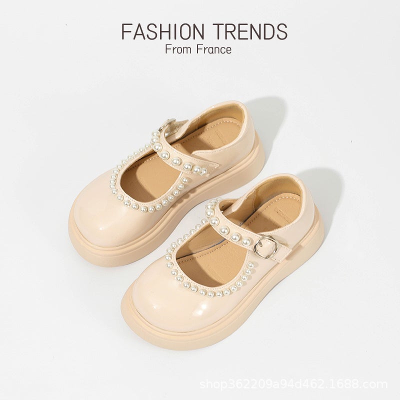 2022 New Girls' Black Leather Shoes Children'S Western Style Soft-Soled Small Single-Layer Shoes Large Children'S Show Shoes - Image 3