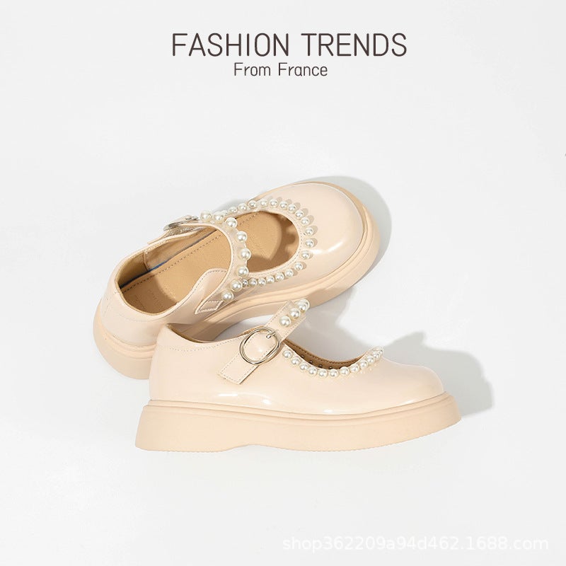 2022 New Girls' Black Leather Shoes Children'S Western Style Soft-Soled Small Single-Layer Shoes Large Children'S Show Shoes - Image 5