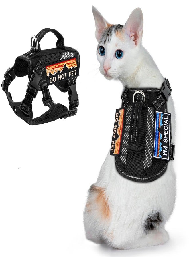 nanappice Large Tactical Cat Harness, Breathable Mesh Adult Cat Walking Harness with Handle & Patches, Adjustable Reflective Cat Vest Easy to Control - Image 1