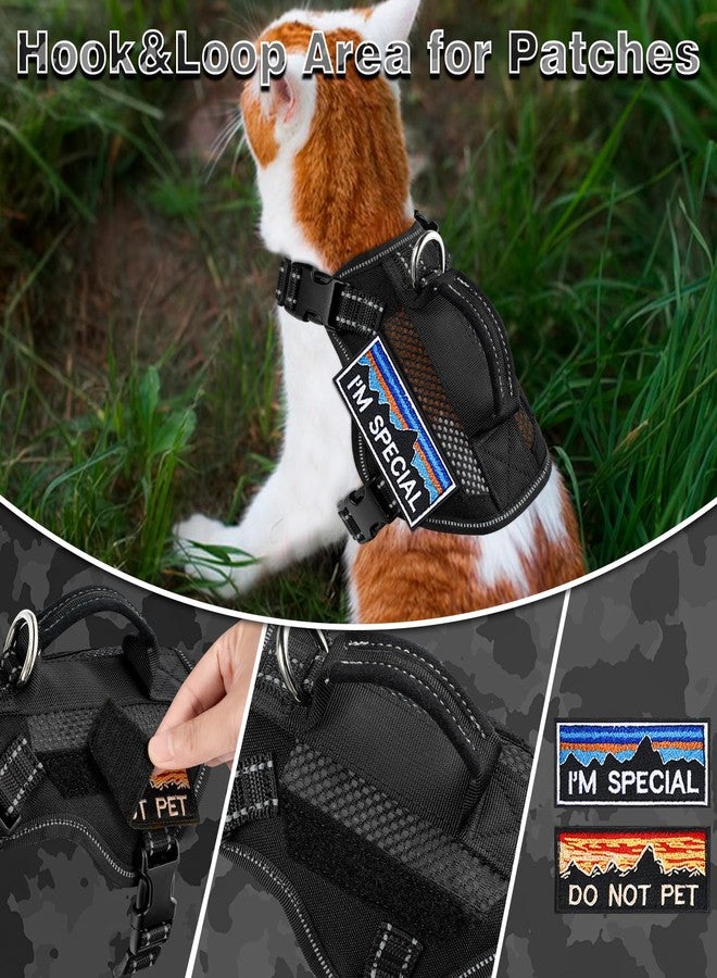 nanappice Large Tactical Cat Harness, Breathable Mesh Adult Cat Walking Harness with Handle & Patches, Adjustable Reflective Cat Vest Easy to Control - Image 4