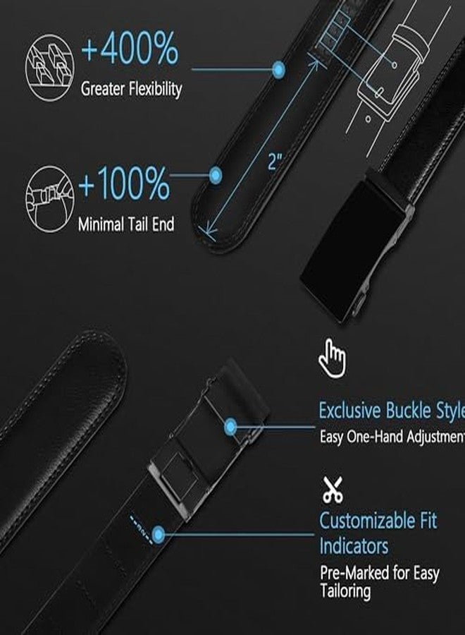 Airkit Men's Ratchet Leather Belt - Heavy Duty Adjustable Dress & Casual Belt - Image 2