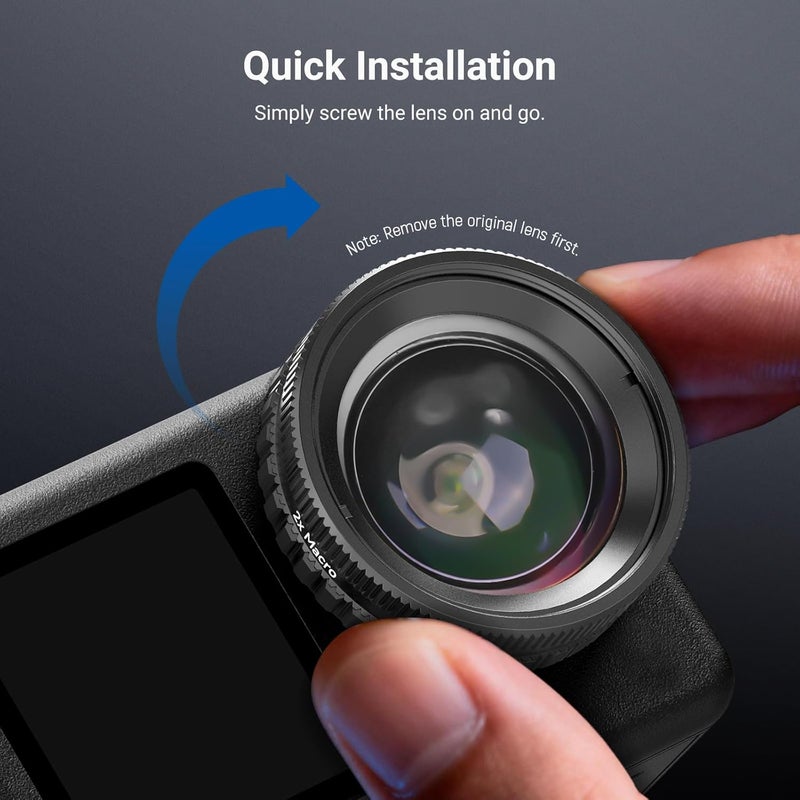 عدسة ماكرو NEEWER متوافقة مع DJI Osmo Action 6 فقط، ملحق لكاميرات الحركة لتقنية التصوير عن قرب مع تكبير 2X، عنصران، مجموعة واحدة، نطاق التركيز 2-3 سم، LS010 - Image 3