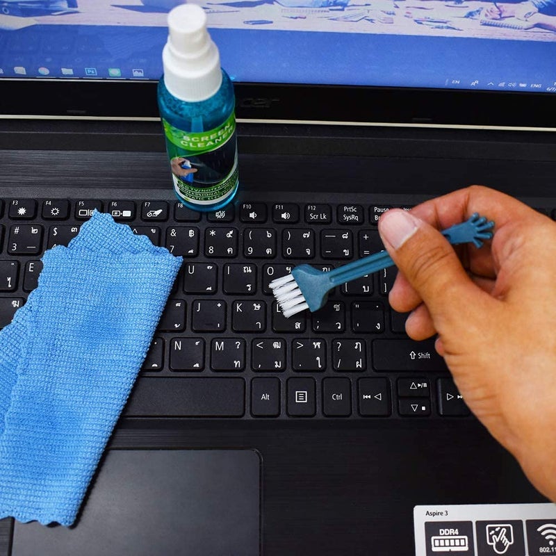 Zerfa Screen Display 3 in 1 Screen Cleaning kit with Spray Cloth Brush Clean Tool for Laptop Computer Mobiles LCD LED Screen Cleaner 3 in 1 Screen Cleaning Spray with Cloth Brush Clean Tool - Image 3