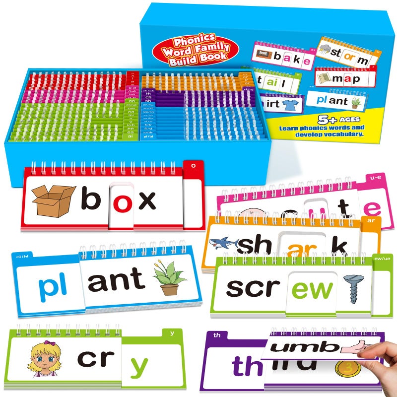 Edulok 40 Read and Rhyme Flip BooksPhonics Word Family Build Book Learn to Read Phonics Flash CardsSight Words Flash Cards Kindergarten Reading BooksFlip Book Word Games for Preschool Learning Activities - Image 3