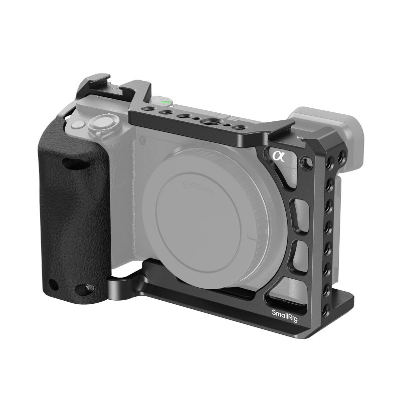 SmallRig Cage with Silicone Handgrip & Cold Shoe for Sony a6100, a6300, a6400-3164 - Image 1