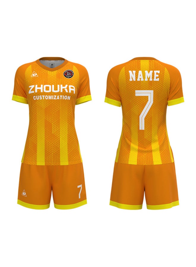 Customized Football Uniform Set, Short-sleeved, Quick-drying, Frisbee Sports Training Team Uniform, Custom-made Football Jersey, Fan And Player Version
