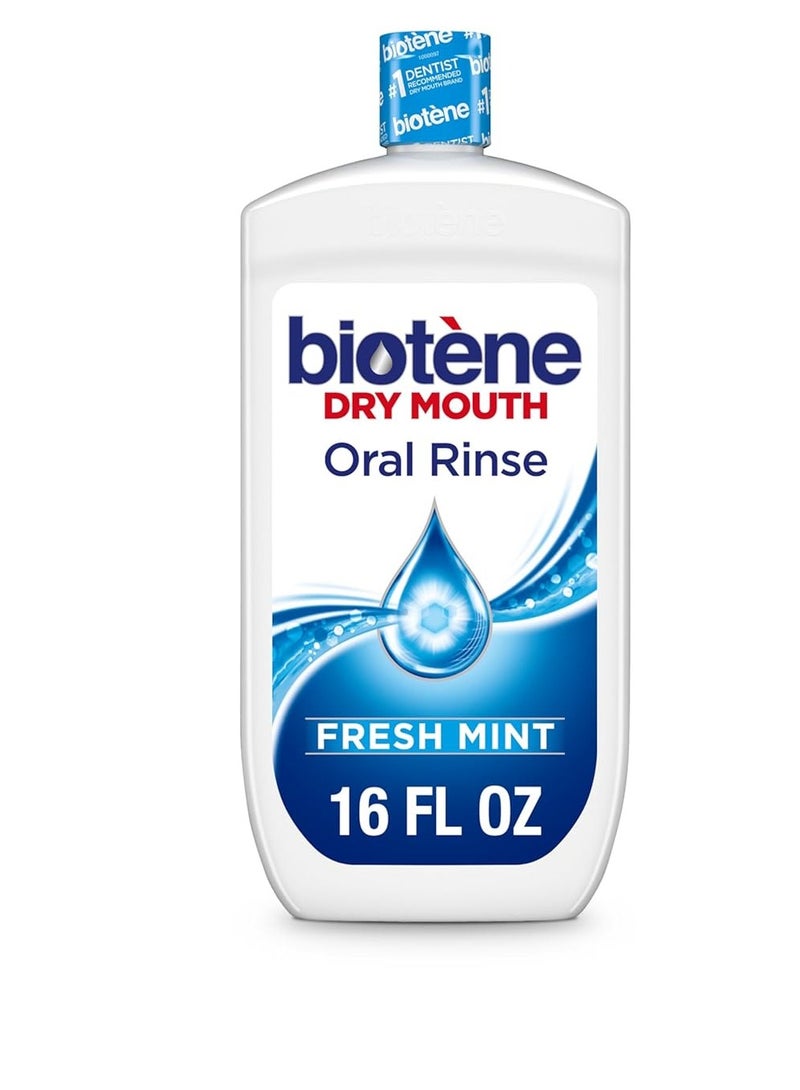 Biotene Oral Rinse Mouthwash for Dry Mouth, Breath Freshener and Dry Mouth Treatment, Fresh Mint, 16 Fl Oz - Image 1