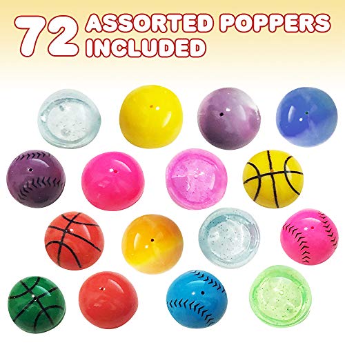 ArtCreativity 125 Inch Rubber Poppers Mix for Kids Bulk Pack of 72 PopUp Half Ball Toys Fun Assorted Designs and Colors Old School Retro 90s Toys Birthday Party Favors and Treat Bag Fillers - Image 5